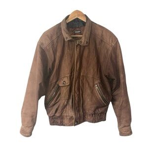 Vintage Wilson’s Leather Thinsulate Brown Bomber Jacket Zipper Thrashed Small